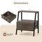 Gray-Black Farmhouse Nightstand with 3 Open Shelves End Table
